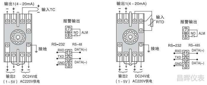 SWP-201TC/TR温度变送器接线图 SWP-201TC/TR温度变送器接线图