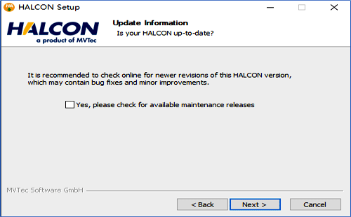 HALCON软件自动更新选项 HALCON软件自动更新选项
