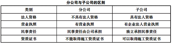 分公司与子公司 分公司与子公司