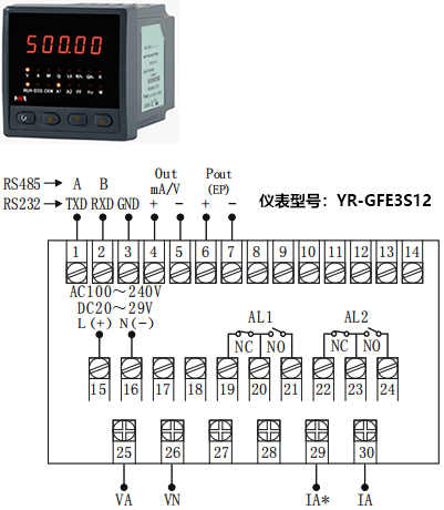 YR-GFE3S12接线图 YR-GFE3S12接线图