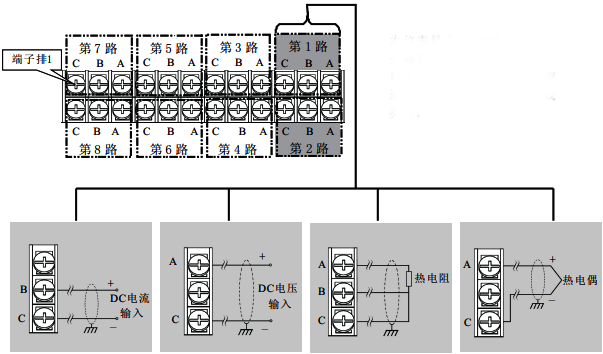SWP-ASR300模拟信号输入接线图 SWP-ASR300模拟信号输入接线图