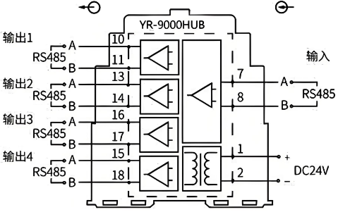 RS485集线器接线图